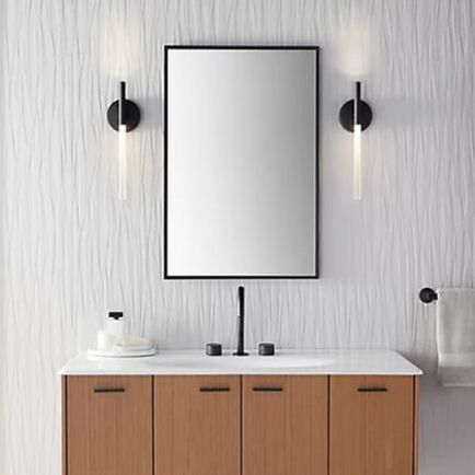 Modern matte black LED bathroom wall sconces by Kohler