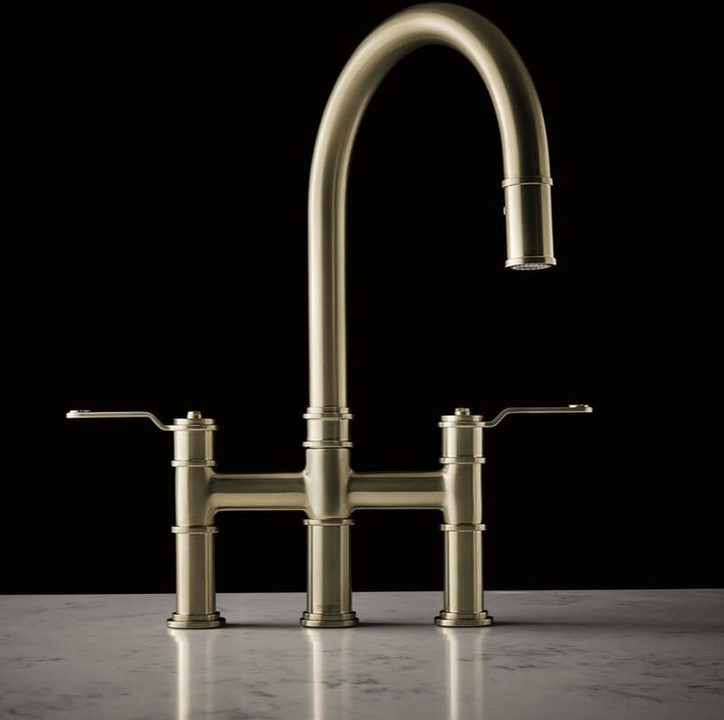 Perrin and rowe brushed gold traditional armstron bridge faucet 